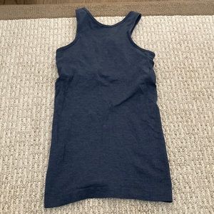 Lululemon navy blue ebb and flow sports bra tank size 4